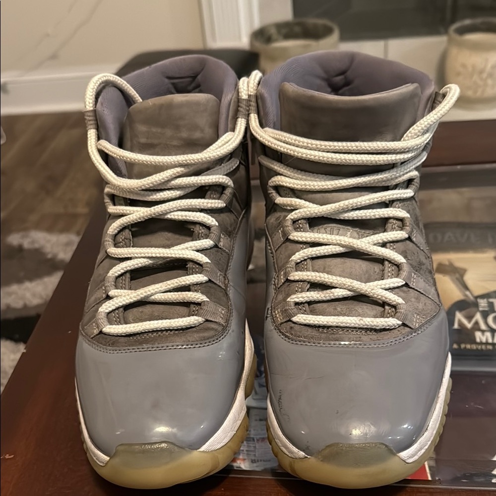Jordan Gray High-Top Sneakers with White Laces